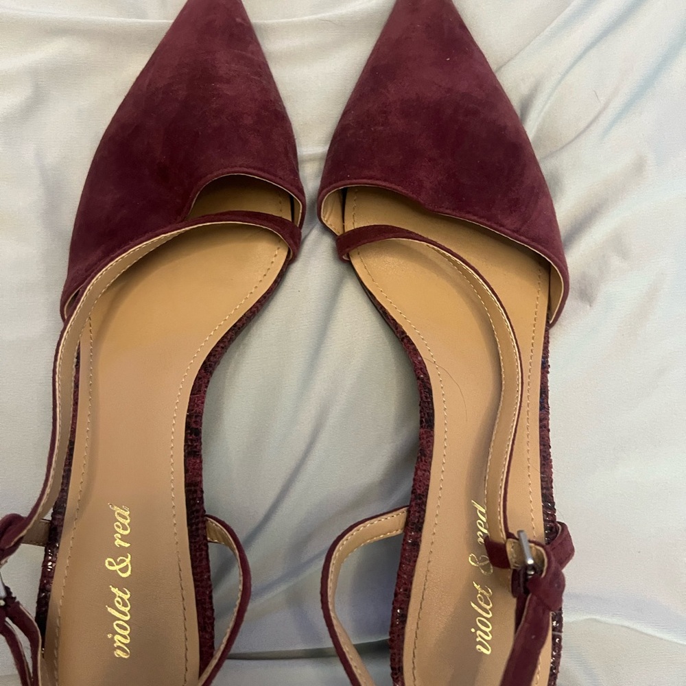 Violet & Red Burgundy Pointed Toe Heels – Size 9.5 Women’s